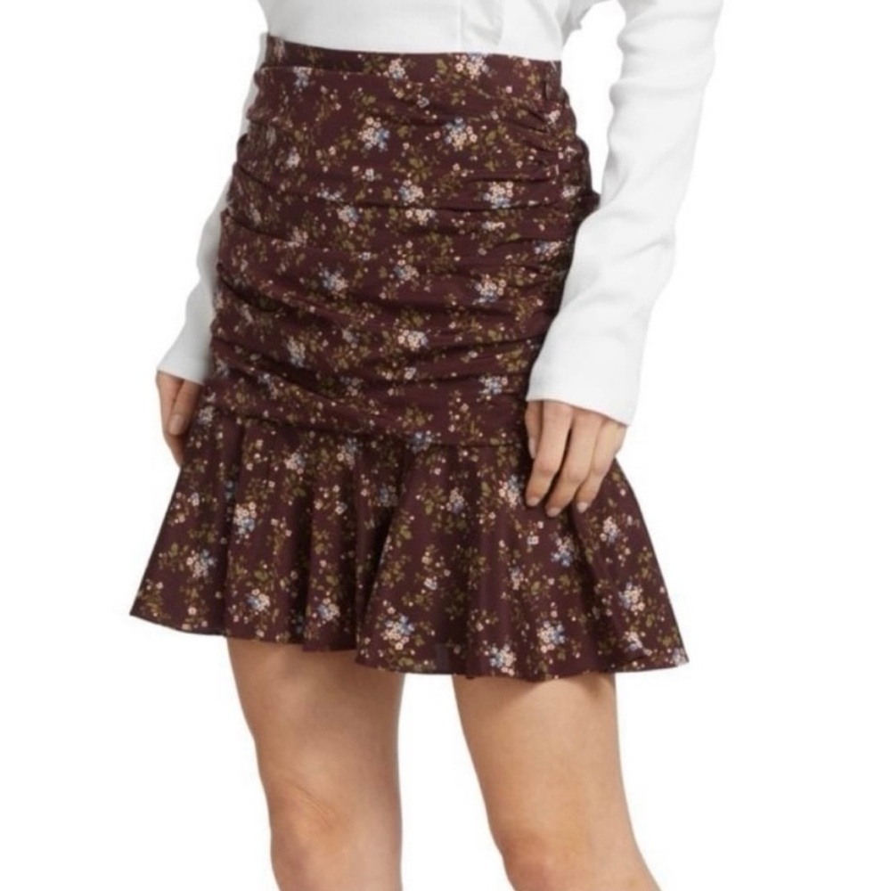 Veronica Beard wine silk skirt